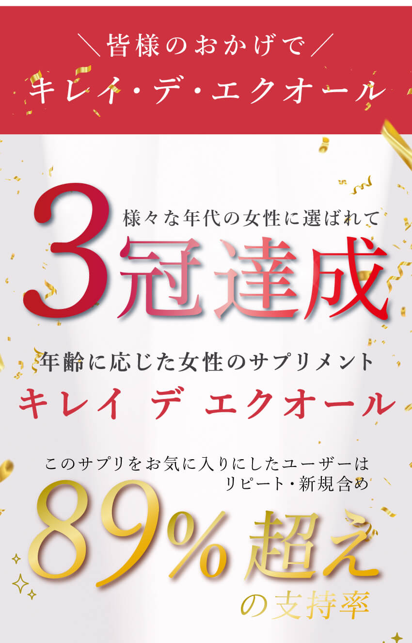 キレイデエクオールは３冠達成